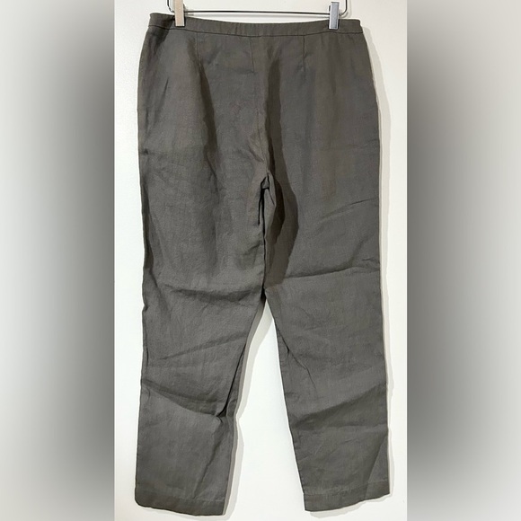 Eileen Fisher Linen Tapered Ankle Pants in Gray S - Picture 3 of 6